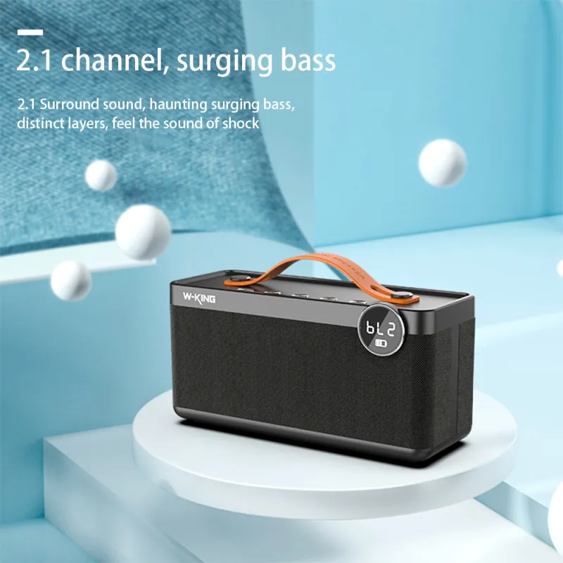 Portable Bluetooth speaker with microphones